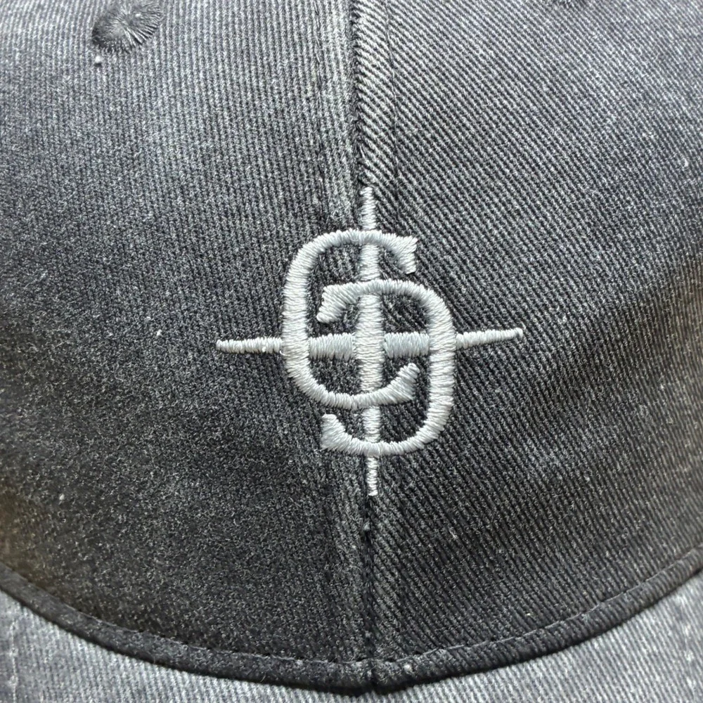 CLOCS Clothes Distressed Black Adjustable Hat Cap Embroidered Logo Streetwear